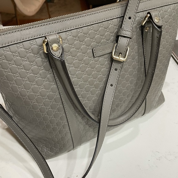Gucci Guccissima gray leather tote bag with strap 449656 - Picture 7 of 16